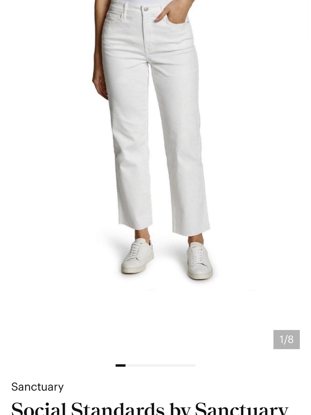 Social Standards by Sanctuary High-Rise Straight Crop Jeans White